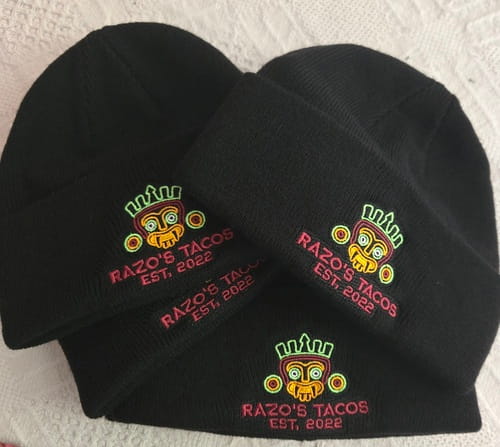 Razo's Tacos embroidered beanies