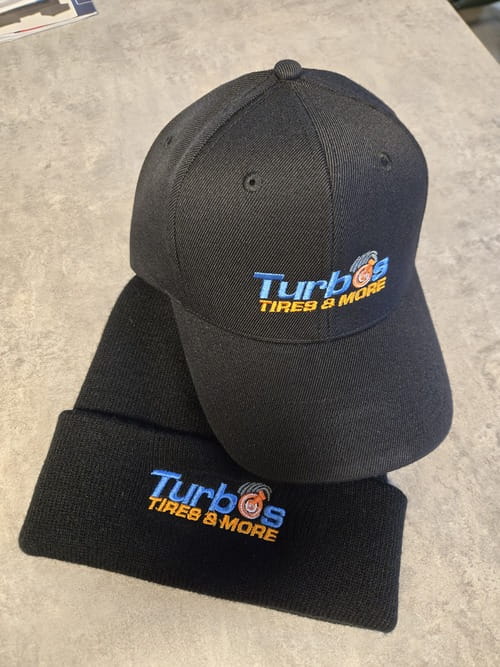 Turbos Tires embroidered cap and beanie
